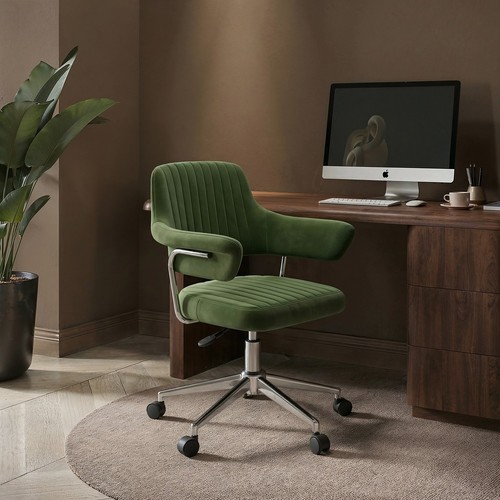 Olive green velvet swivel - olive,