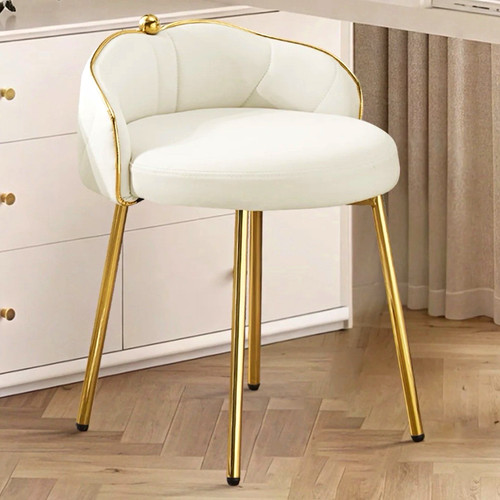 White gold swivel vanity - vanity, chair