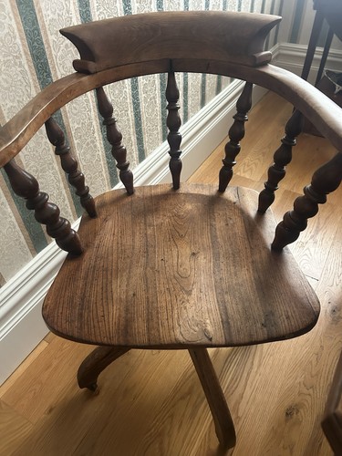 Vintage wooden swivel desk - wooden,