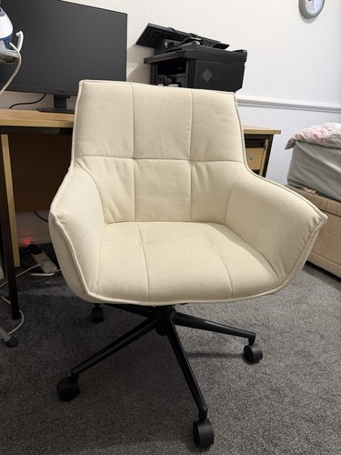 Beige fabric swivel office - fabric,