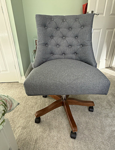 Grey fabric upholstered tufted - upholstered,