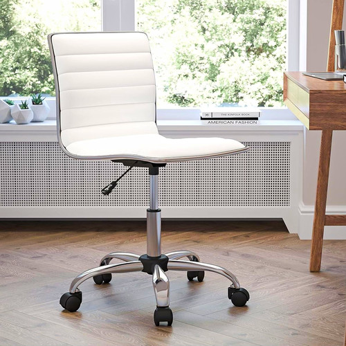 White faux leather operator - white,