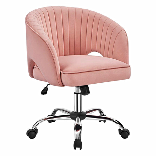 Pink velvet swivel - pink, office