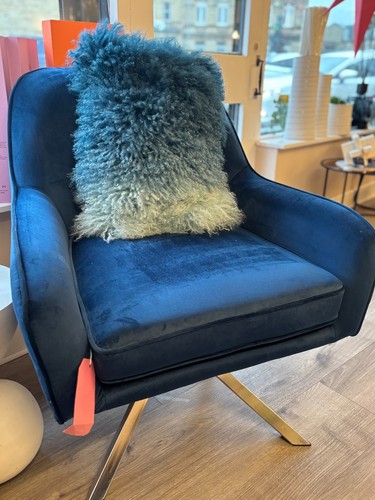 Blue velvet swivel - , chair