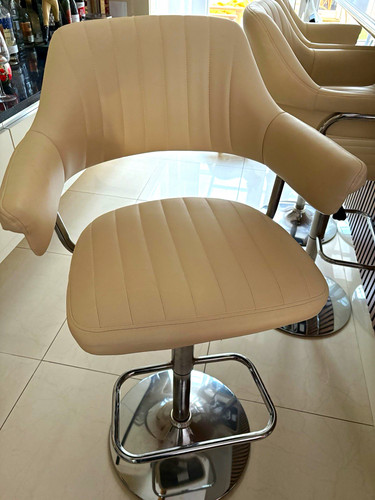 Beige swivel bar stool - beige, chair