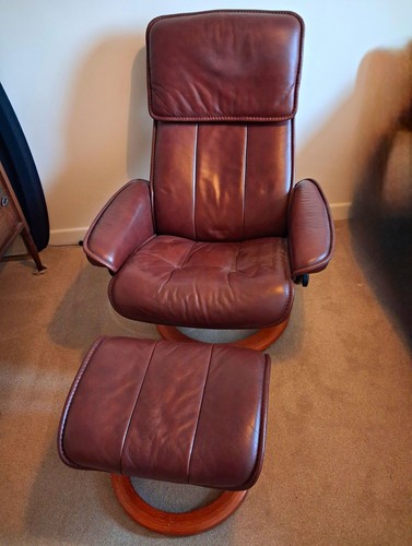 Brown leather swivel - brown,
