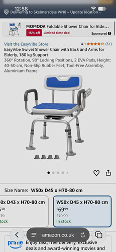 Easyvibe swivel shower chair - swivel,