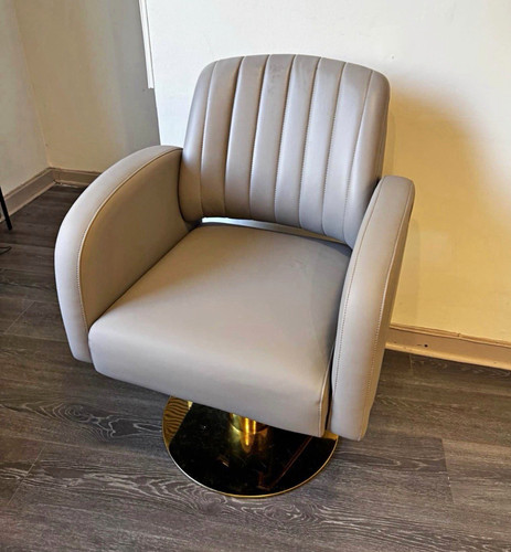 Grey upholstered swivel accent - grey,