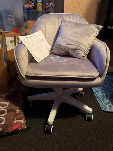 Grey velvet swivel office - velvet,