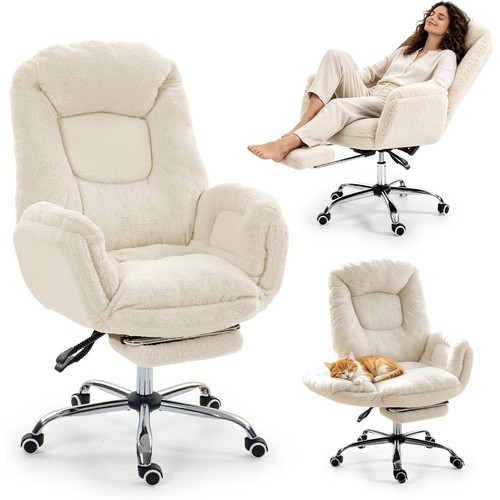 Swivel office chair lambswool - office,